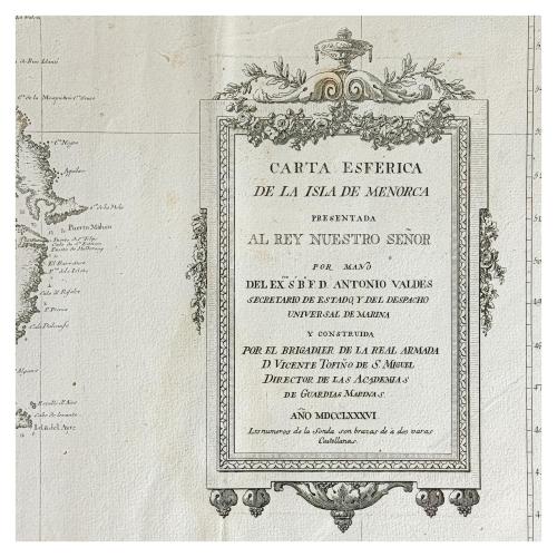 CARTA ESFÉRICA DEL LA ISLA DE MENORCA Y SUS ADYACENTES 1786