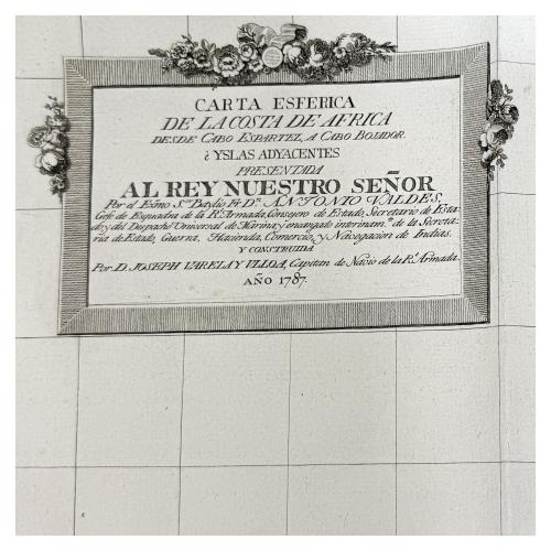 CARTA ESFÉRICA DE LA COSTA DE AFRICA DE FIN. S. XVIII