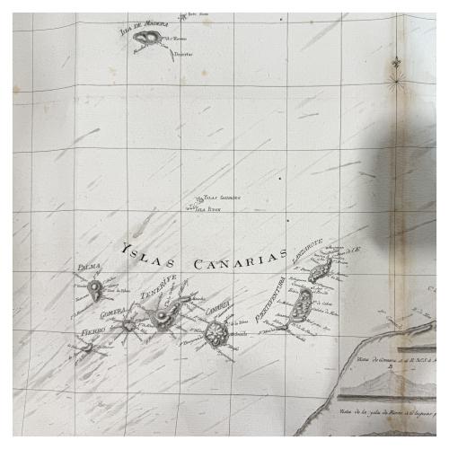 CARTA ESFÉRICA DE LA COSTA DE AFRICA DE FIN. S. XVIII