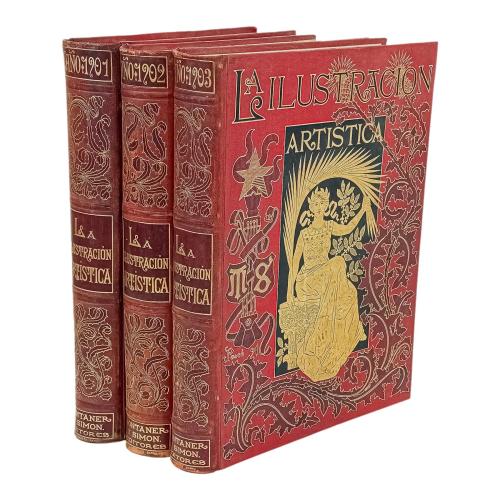 TRES TOMOS DE LA ILUSTRACIÓN ARTÍSTICA