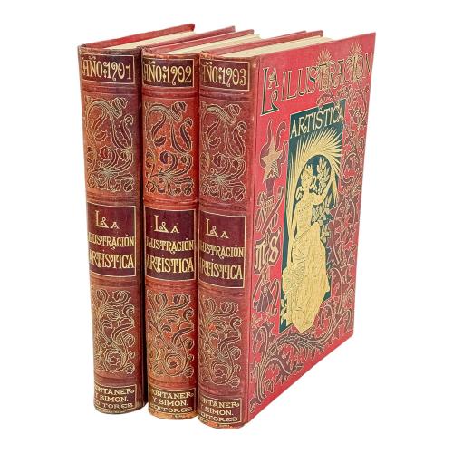 TRES TOMOS DE LA ILUSTRACIÓN ARTÍSTICA