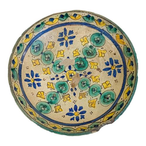 PLATO DE CERÁMICA POLICROMADA DEL S.XIX