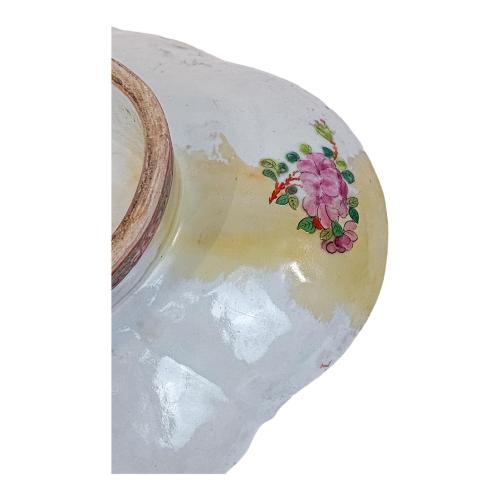 FUENTE DE PORCELANA CHINA FAMILIA ROSA  S. XIX
