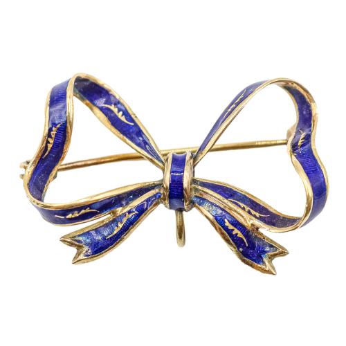 BROCHE LAZO CON ESMALTES DE PPS. DEL S.XX