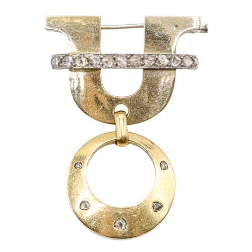 BROCHE CON DIAMANTES DE LOS AÑOS 40