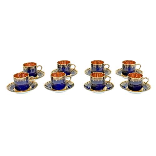 JUEGO OCHO TAZAS DE CAFÉ PORCELANA LIMOGES