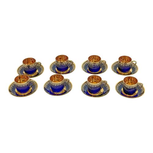 JUEGO OCHO TAZAS DE CAFÉ PORCELANA LIMOGES