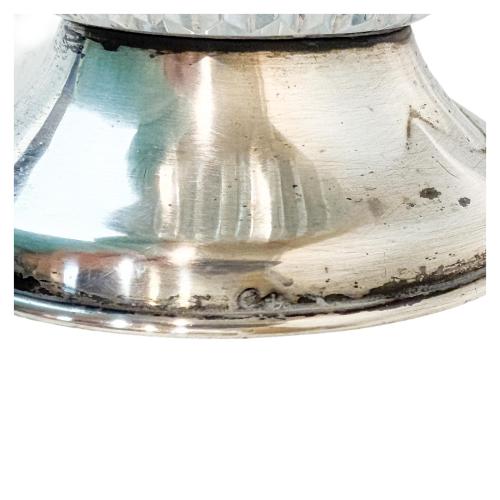 JARRÓN DE CRISTAL Y BASE DE PLATA DE MEDIADOS DE S. XX