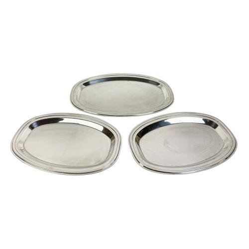TRES BANDEJAS DE PLATA DEL ÚLTIMO TERCIO S.XX 