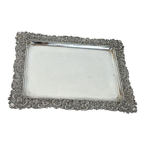 BANDEJA DE PLATA DE MEDIADOS DE SIGLO XX