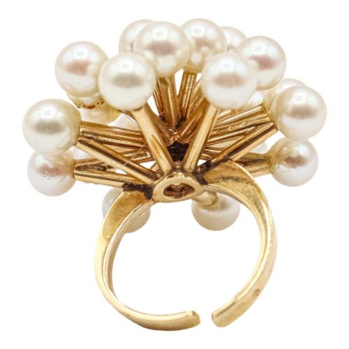 SORTIJA "COCKTAIL RING" CON PERLAS DE LOS AÑOS 60