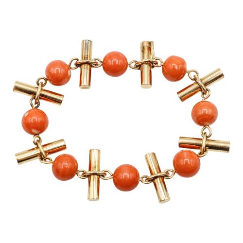 PULSERA CON CORAL DE MEDIADOS DEL S.XX