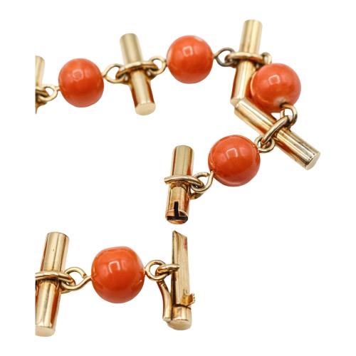 PULSERA CON CORAL DE MEDIADOS DEL S.XX
