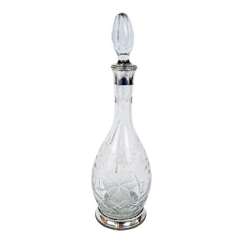 BOTELLA LICORERA EN CRISTAL TALLADO DEL ÚLTIMO TERCIO S. XX