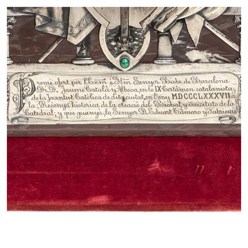 PLACA CONMEMORATIVA DE PLATA CIRCA 1887