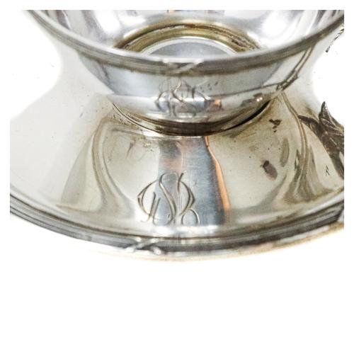 DOS TAZAS CON PLATO EN PLATA DEL PRIMER TERCIO S.XX