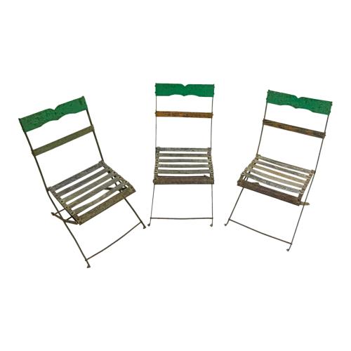 TRES SILLAS DE JARDIN PARA NIÑOS MEDIADOS DE SIGLO XX
