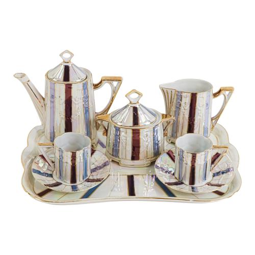 SERVICIO TU Y YO EN PORCELANA ART DECÓ DE LOS AÑOS 30