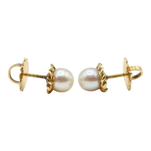 PENDIENTES DORMILONA CON PERLAS CULTIVADAS