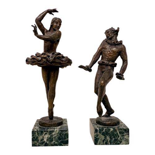DOS FIGURAS BRONCE FIRMADAS CASAÑAS