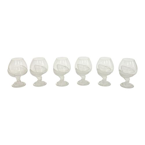 SEIS COPAS COGNAC CRISTAL MEDIADOS SIGLO XX