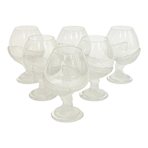 SEIS COPAS COGNAC CRISTAL MEDIADOS SIGLO XX