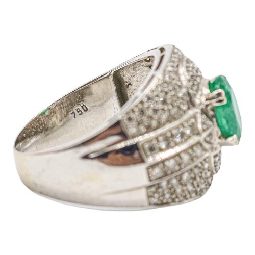 ANILLO CON ESMERALDA Y BRILLANTES