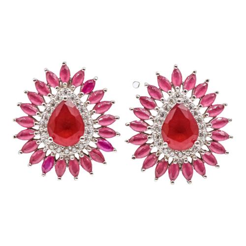 PENDIENTES ROSETONES CON CIRCONITAS