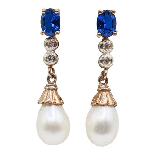 PENDIENTES LARGOS CON ZAFIROS