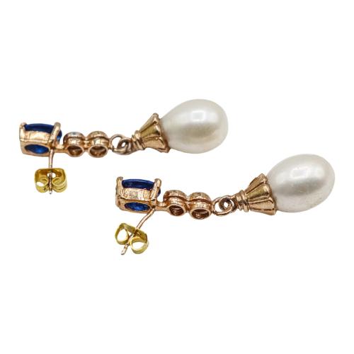 PENDIENTES LARGOS CON ZAFIROS
