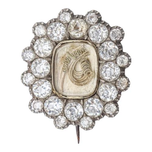BROCHE INGLÉS MEMENTO MORI, DE PPS. DEL S.XX