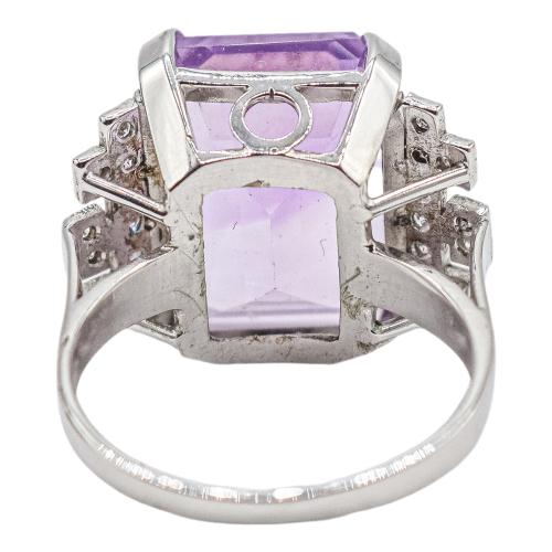 SORTIJA CON AMATISTA Y DIAMANTES