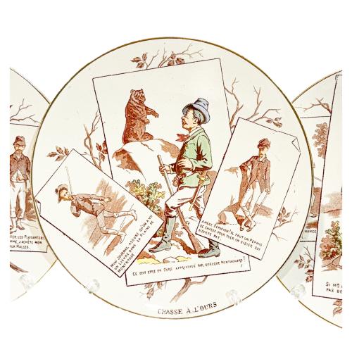 DOCE PLATOS DE LOZA SARREGUEMINES DE PRINCIPIOS DEL S.XX