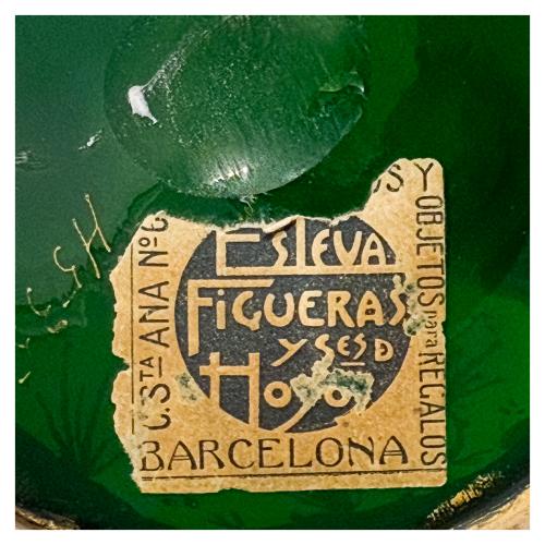 JARRÓN EN CRISTAL ESMALTADO DE PPS. DEL S.XX