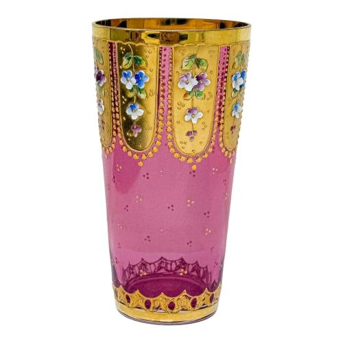 VASO EN CRISTAL ESMALTADO