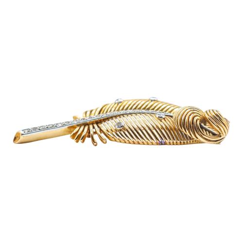 BROCHE PLUMA DE LOS AÑOS 40