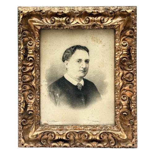 MARCO DE TALLA DORADA CON FOTO FIRMADA NAPOLEON