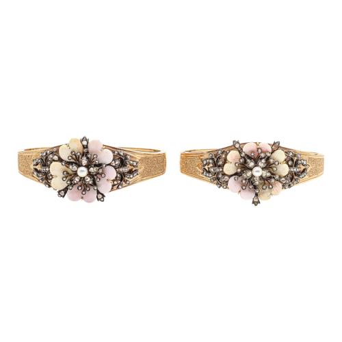 ADEREZO CON CORAL Y DIAMANTES DEL S.XIX