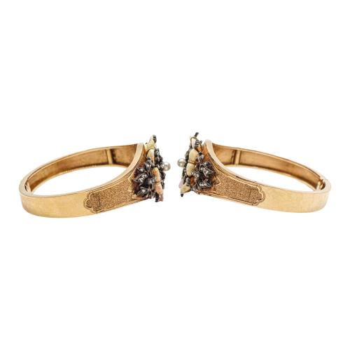 ADEREZO CON CORAL Y DIAMANTES DEL S.XIX