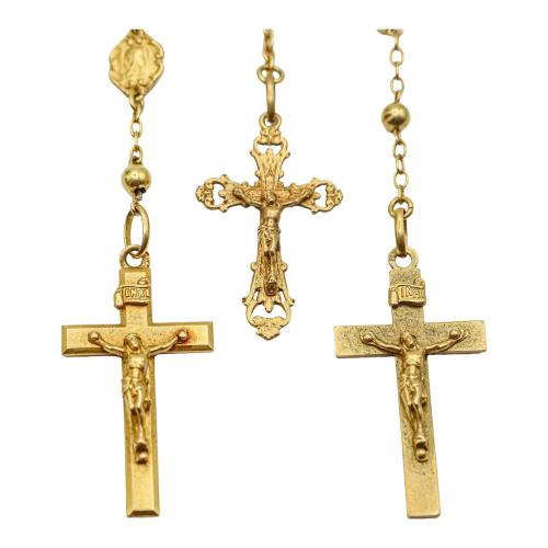 TRES ROSARIOS DE ORO DE PPS. DEL S.XX
