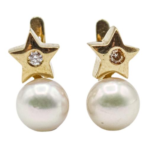 PENDIENTES TU Y YO CON PERLAS Y BRILLANTES