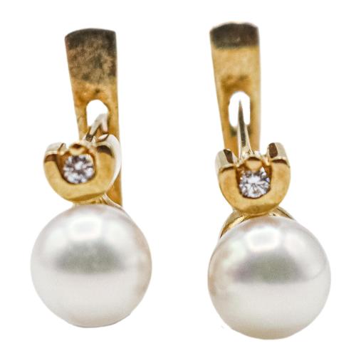 PENDIENTES TU Y YO CON PERLAS Y BRILLANTES