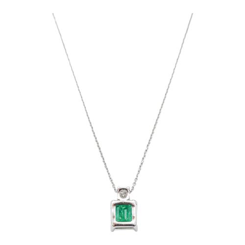 COLGANTE CON ESMERALDA Y BRILLANTE
