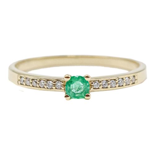ANILLO CON ESMERALDA Y BRILLANTES