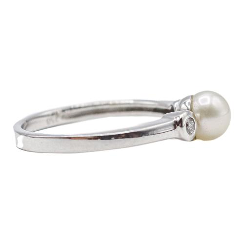 ANILLO CON PERLA Y BRILLANTES