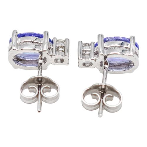 PENDIENTES CON TANZANITAS Y BRILLANTES