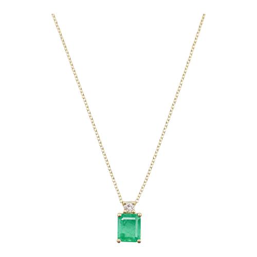 COLGANTE CON ESMERALDA Y BRILLANTE
