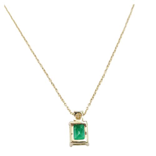 COLGANTE CON ESMERALDA Y BRILLANTE