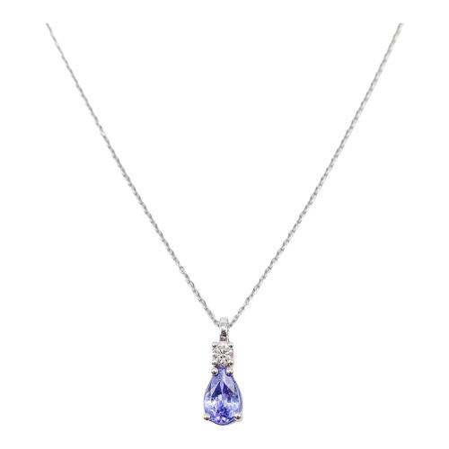 COLGANTE CON TANZANITA Y BRILLANTE
