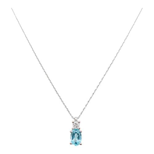 COLGANTE CON TOPACIO AZUL Y BRILLANTE